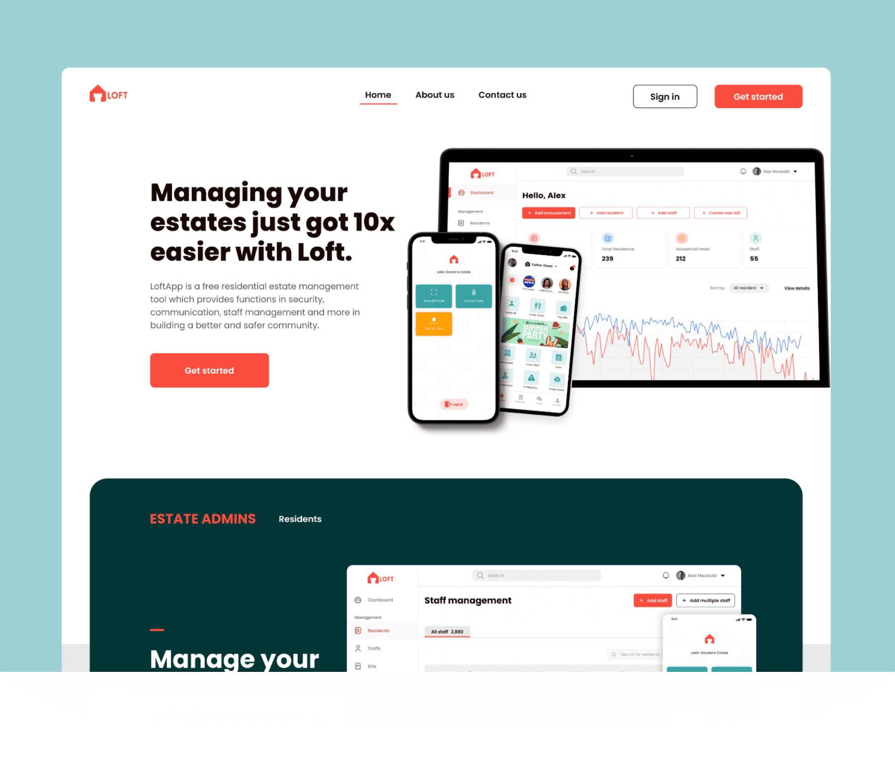 Lopht App estate management preview