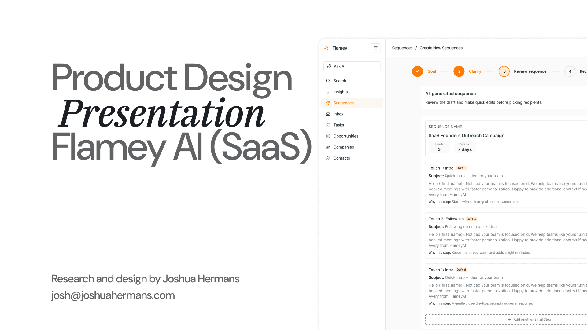 Flamey AI sales outreach platform preview