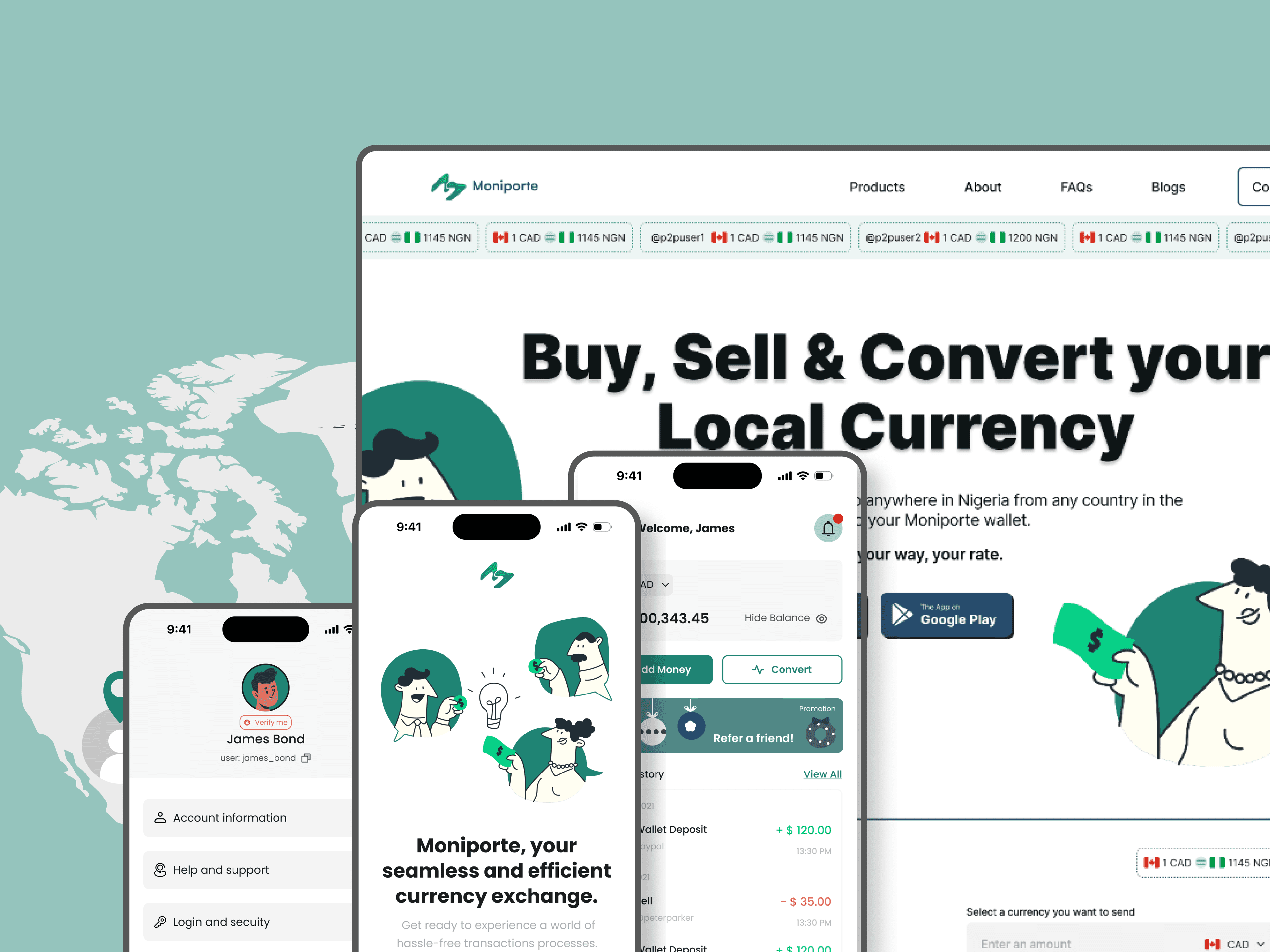 Moniporte fintech product preview